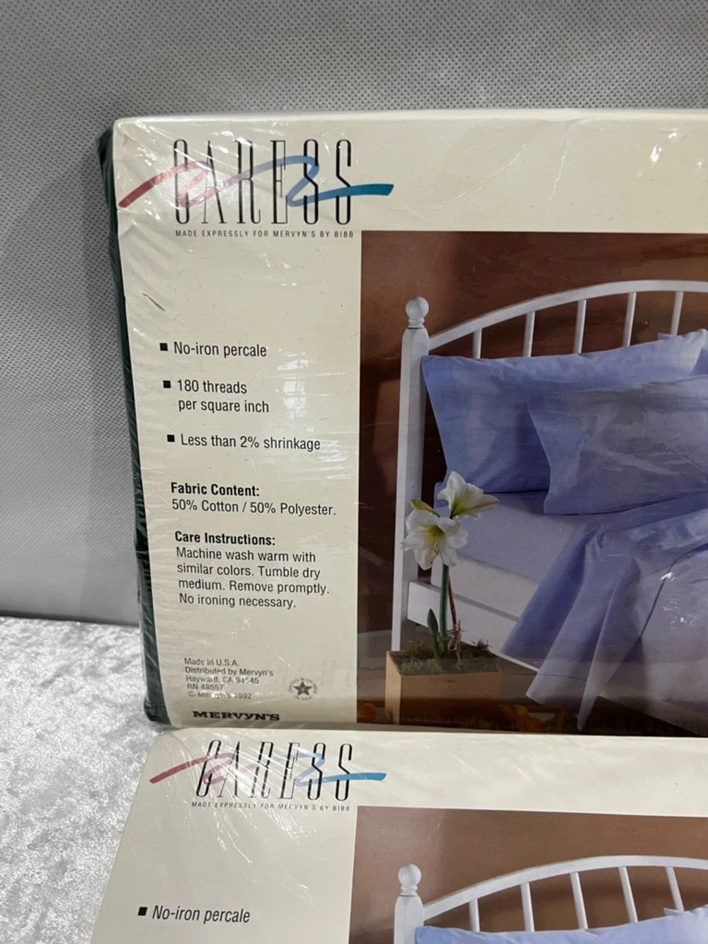Vintage Sheets Lot  Of 3 CARESS Twin Flat Sheet Green Peach Coral Cotton Blend